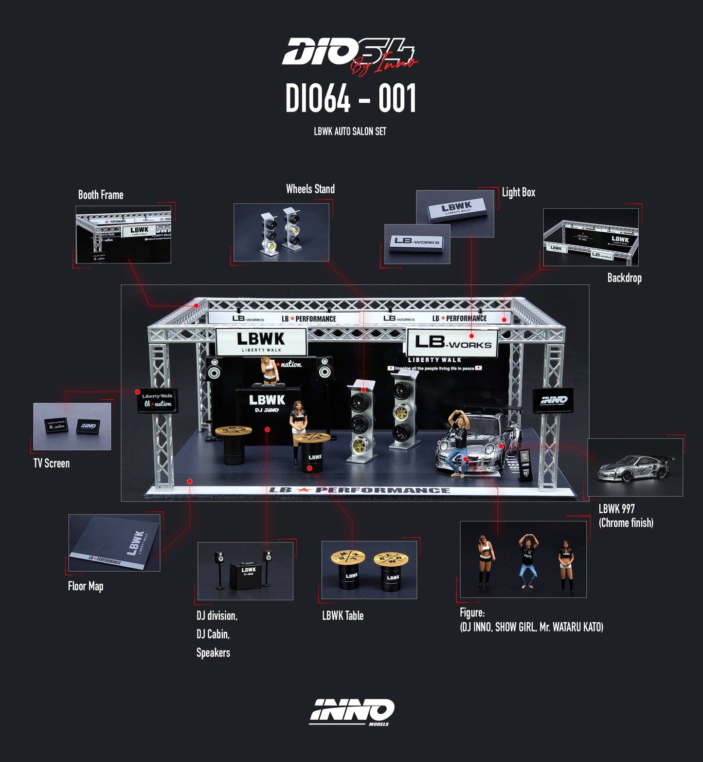 Dio64 LBWK 997 Silver Chrome Auto Salon Diorama DIO64-001 2021