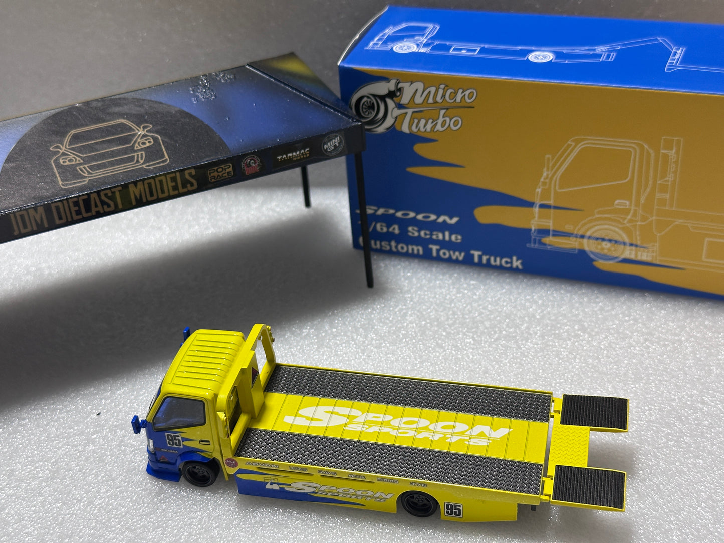 Micro Turbo Spoon Custom Tow Truck Flatbed Trailer Model