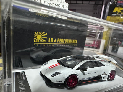 LB PERFORMANCE 1:64 LIBERTY WALK LB-WORKS Murcielago LP670 White/Red Resin Rare 047/999pcs