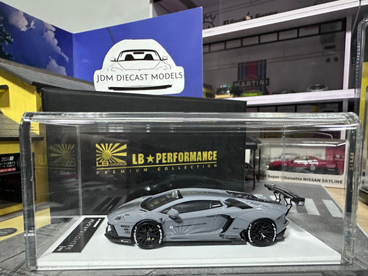 LB PERFORMANCE 1:64 LIBERTY WALK LB-WORKS Aventador LP700 Grey Resin