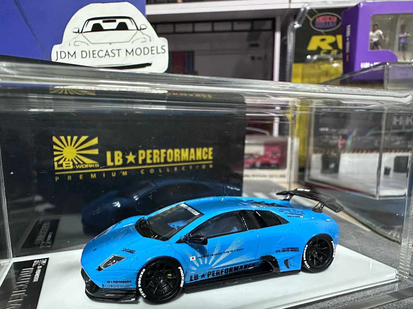 LB PERFORMANCE 1:64 LIBERTY WALK LB-WORKS Murcielago LP670 Baby Blue Resin Rare 012/999pcs