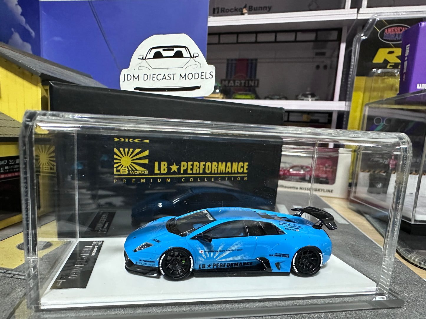 LB PERFORMANCE 1:64 LIBERTY WALK LB-WORKS Murcielago LP670 Baby Blue Resin Rare 012/999pcs