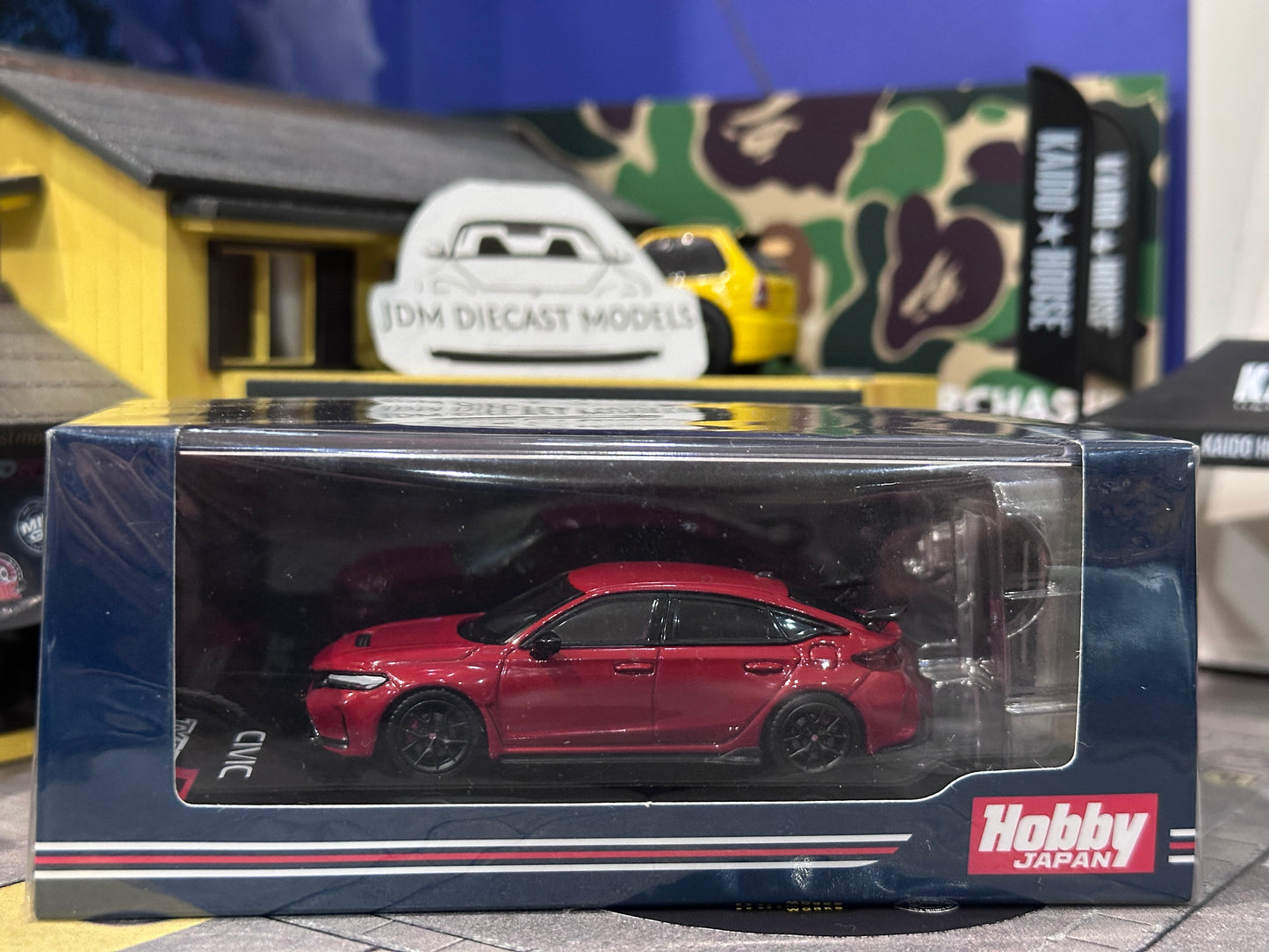 Hobby Japan Honda Civic Type R FL5 with Engine Display Model Flame Red HJ641063R