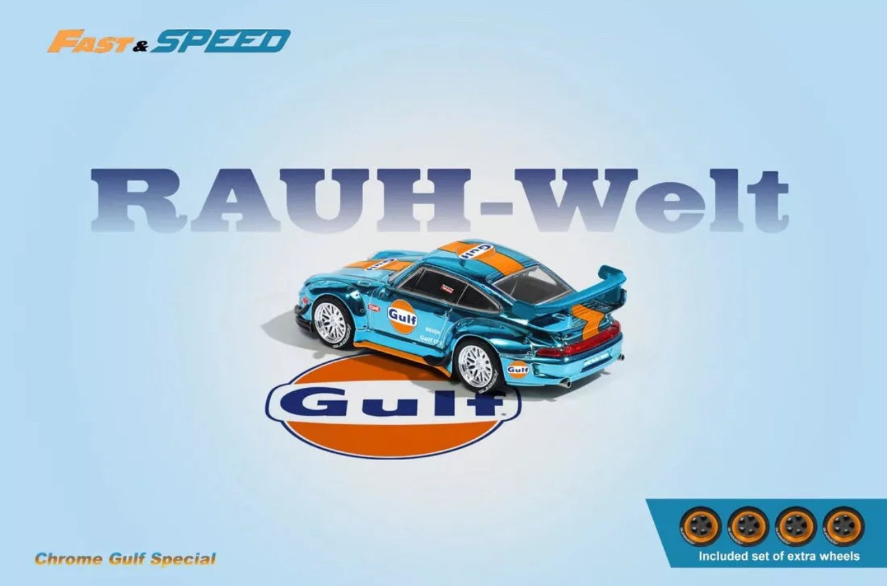 Fast Speed RWB 993 GT Chrome Gulf comes with extra sets of Wheels
