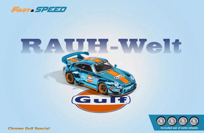 Fast Speed RWB 993 GT Chrome Gulf comes with extra sets of Wheels