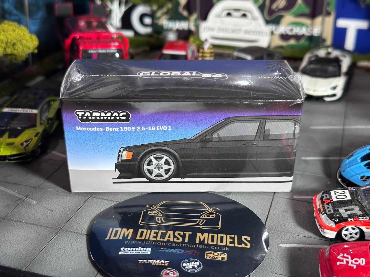 Tarmac Works Mercedes-Benz 190 E 2.5-16 EVO 1 Blue-Black Metallic T64G-057-BK