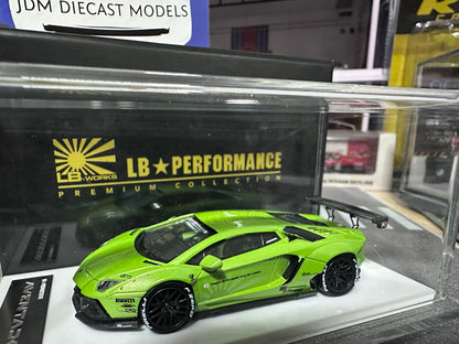LB PERFORMANCE 1:64 LIBERTY WALK LB-WORKS Aventador LP700 Apple Green Resin