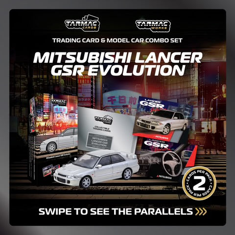 Tarmac Works Mitsubishi Lancer GSR Evolution Silver Special Edition with Tarmac Cards T64G-048-SL