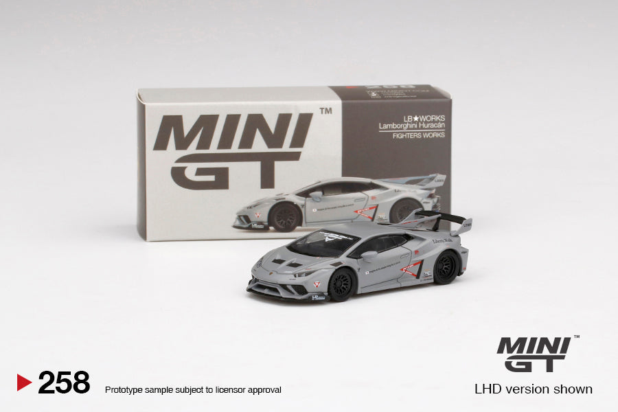 Mini GT LB★WORKS Lamborghini Huracán GT "Fighters Works" (Matte Gray) MGT00258