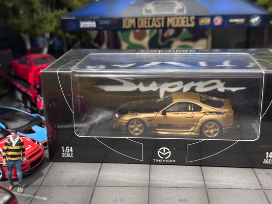 TimeMicro 1/64 Toyota Supra A80 Gold with Carbon Hood Top Secret GT300