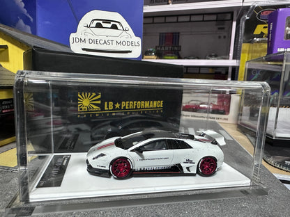 LB PERFORMANCE 1:64 LIBERTY WALK LB-WORKS Murcielago LP670 White/Red Resin Rare 047/999pcs