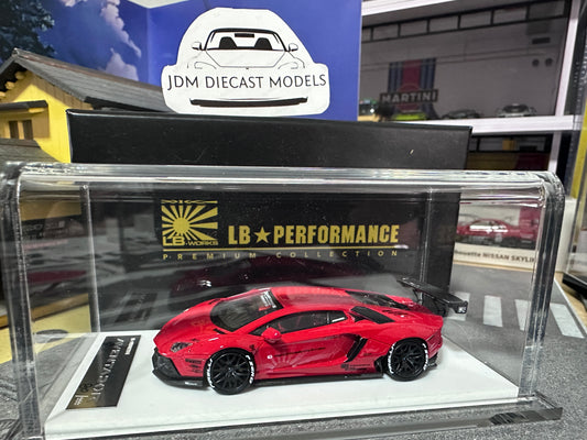 LB PERFORMANCE 1:64 LIBERTY WALK LB-WORKS Aventador LP700 Red Resin