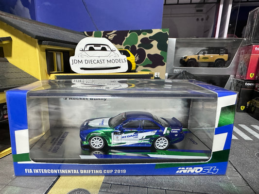 Inno64 1/64 NISSAN SILVIA (S14) BOSS "ROCKET BUNNY" 2019 FIA INTERCONTINENTAL DRIFT CUP CHARLES NG