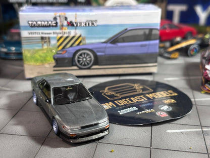 [Chase] Tarmac Works Nissan Silvia S13 Vertex Blue Gray T64G-025-PU