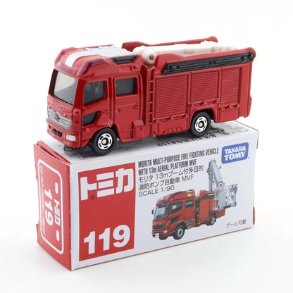 Takara Tomy Tomica No. 119 Morita Multi-Purpose Fire Fighting Vehicle with 13m Aerial Platform MVF