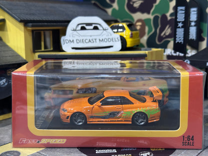 FAST SPEED NISSAN SKYLINE GTR R34 Orange Fast & Furious High Wing