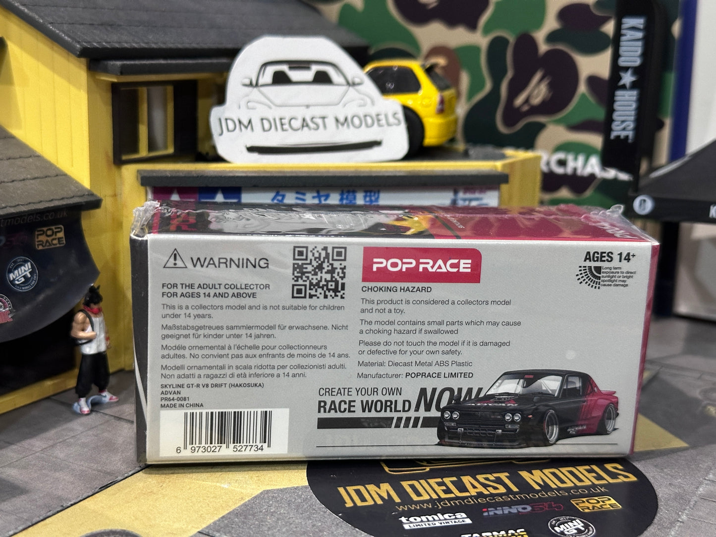 PopRace 1/64 Skyline GT-R V8 Drift (Hakosuka) Advan Livery PR64-81