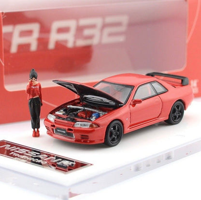 TimeMicro Nissan Skyline GT-R R32 Red with Figure