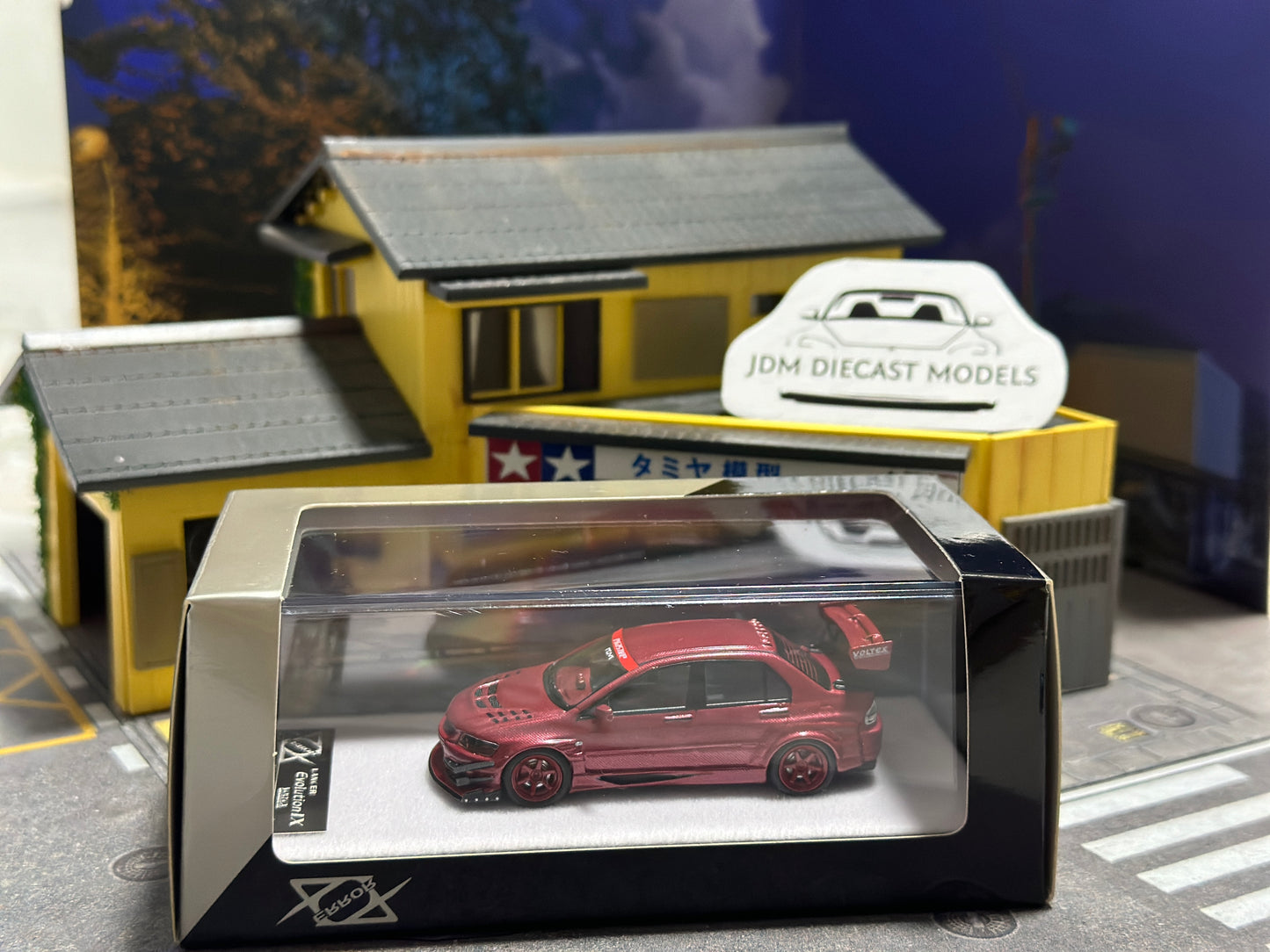 ERROR 404 1/64 MITSUBISHI LANCER EVO IX VOLTEX RED CARBON ( Rare limited 299)