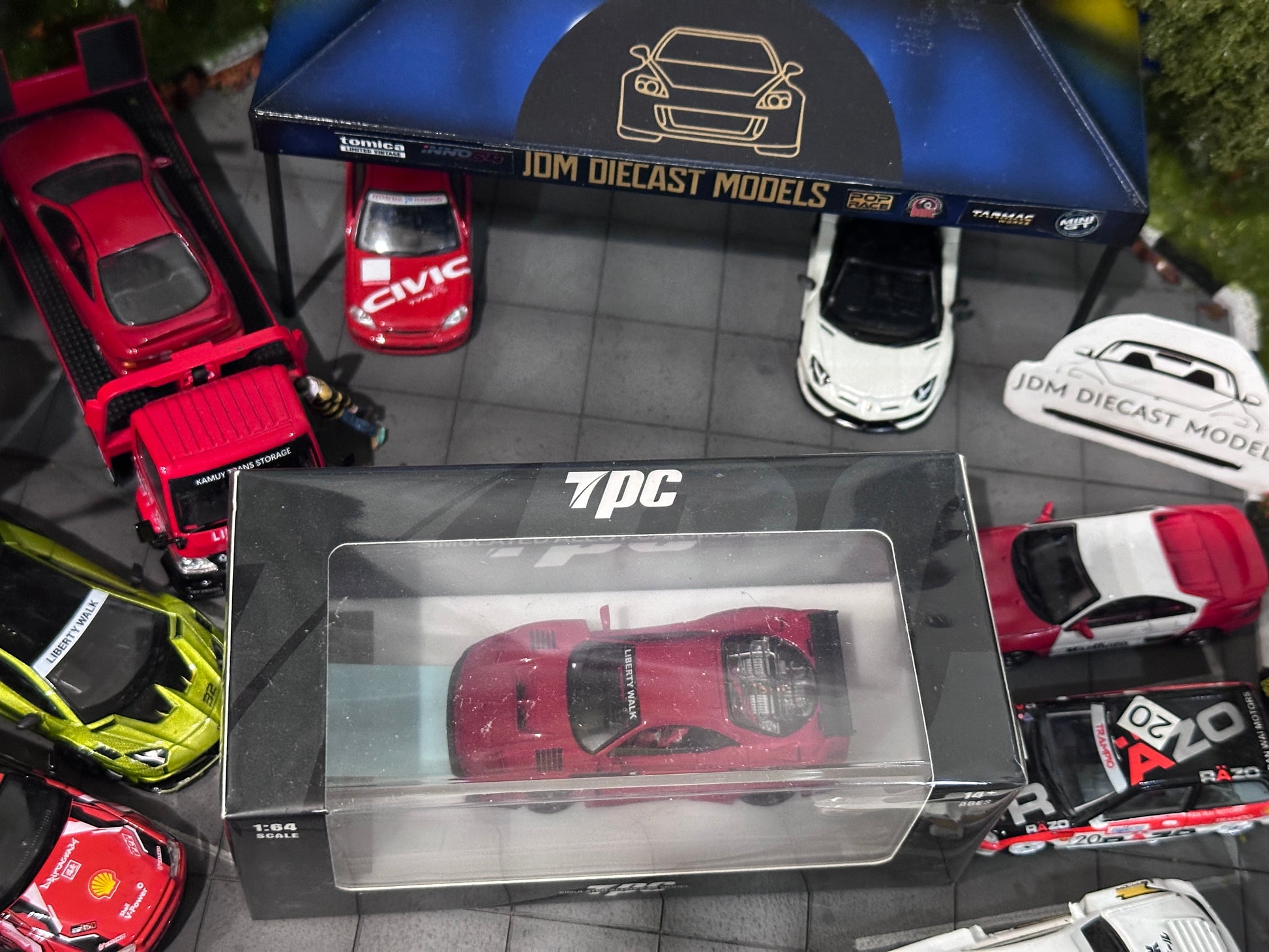 TPC LBWK Ferrari F40 Red with Sticker – JDM Diecast Models