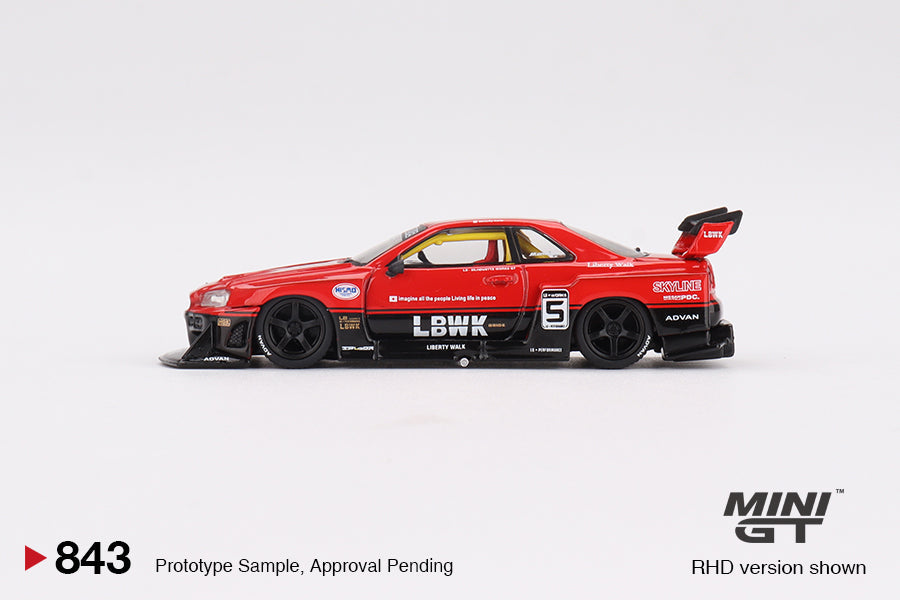 MiniGT Nissan LB-Super Silhouette Skyline ER34 Red Black #5 LB MGT00843-R