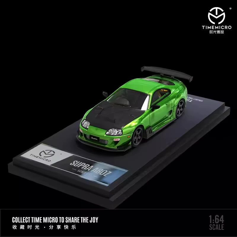 TimeMicro 1/64 Toyota Supra A80Z Green with carbon hood – JDM