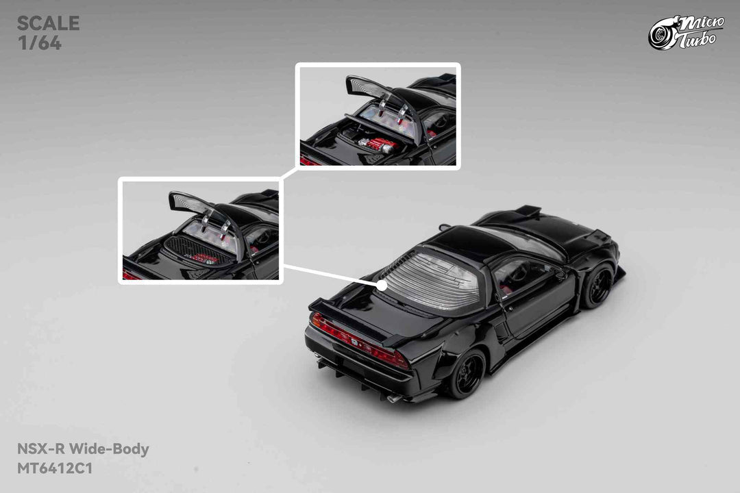 Micro Turbo Custom Honda NSX-R Wide Body Metallic Black MT6412C1