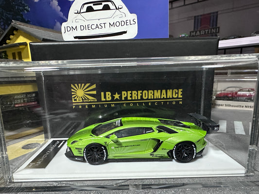 LB PERFORMANCE 1:64 LIBERTY WALK LB-WORKS Aventador LP700 Apple Green Resin