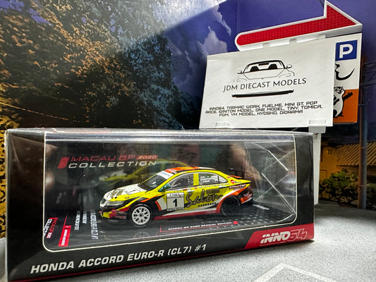 Inno64 Honda Accord Euro-R CL7 #1 Son Veng Racing Team Macau Grand Prix CTM Cup 2012 Jeronimo Badaraco IN64-CL7-MGP20JB