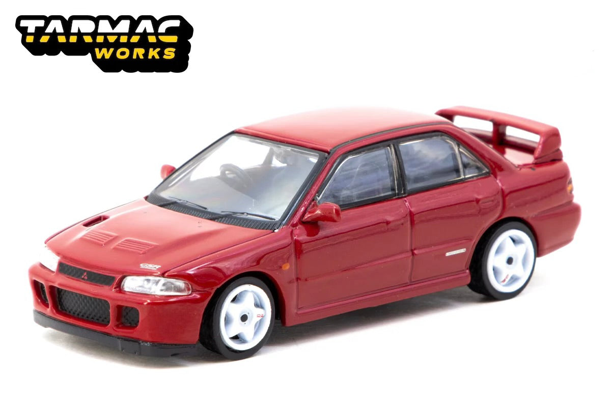 Tarmac Works Mitsubishi Lancer GSR Evolution II + Trading Cards (Red) T64G-049-RE