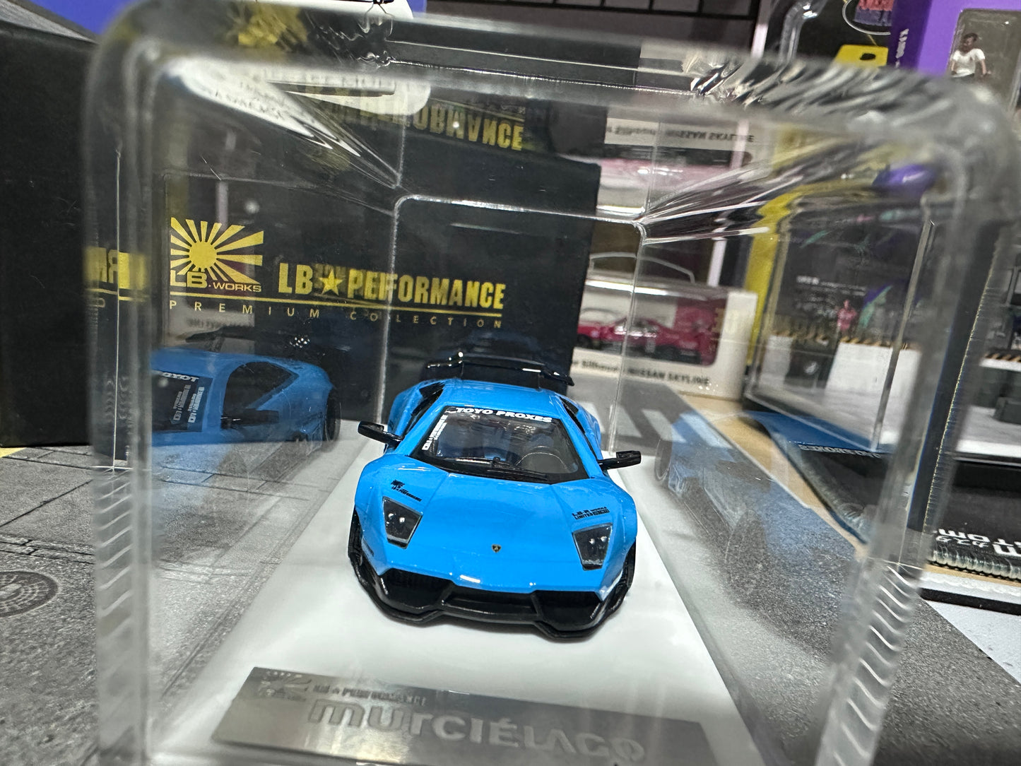 LB PERFORMANCE 1:64 LIBERTY WALK LB-WORKS Murcielago LP670 Baby Blue Resin Rare 012/999pcs