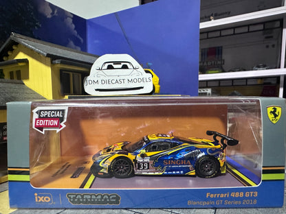 Tarmac Works Ferrari 488 GT3 Blancpain GT Series 2018 Bhirombhakdi Van Dam Special Edition
