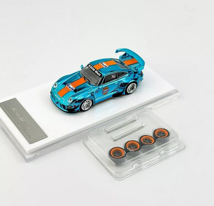 Fast Speed RWB 993 GT Chrome Gulf comes with extra sets of Wheels