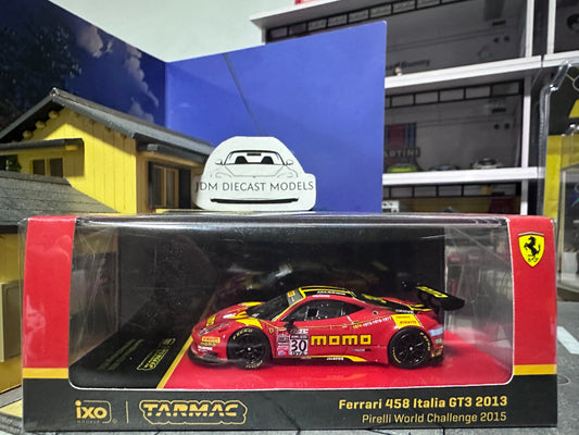 Tarmac Works Ferrari 458 Italia GT3 2013 Pirelli World Challenge 2015 H. Cisneros