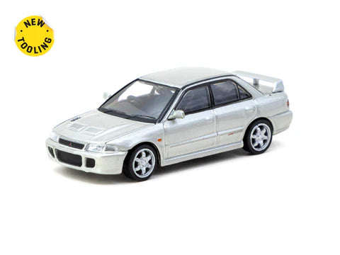 Tarmac Works Mitsubishi Lancer GSR Evolution Silver Special Edition with Tarmac Cards T64G-048-SL