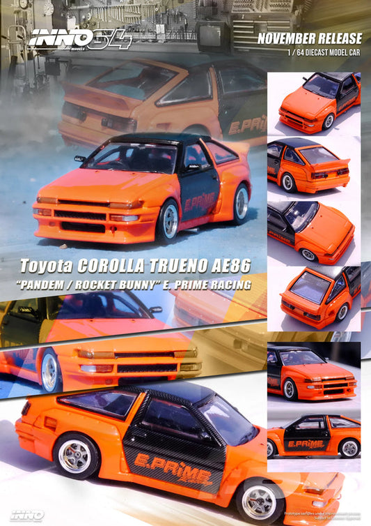 INNO64 Toyota Corolla Trueno AE86 "Pandem / Rocket Bunny" E. Prime Racing IN64