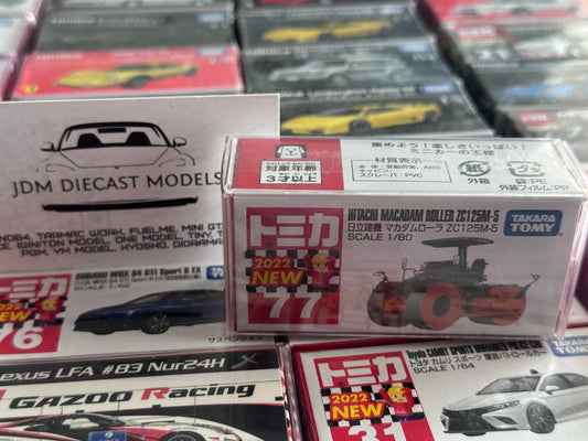 Takara Tomy Tomica No. 77 Hitachi Macadam Roller ZC125M-5 2022 First Release