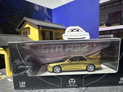TimeMicro Nissan Skyline GT-R R32 Gold with Carbon Openable Hood