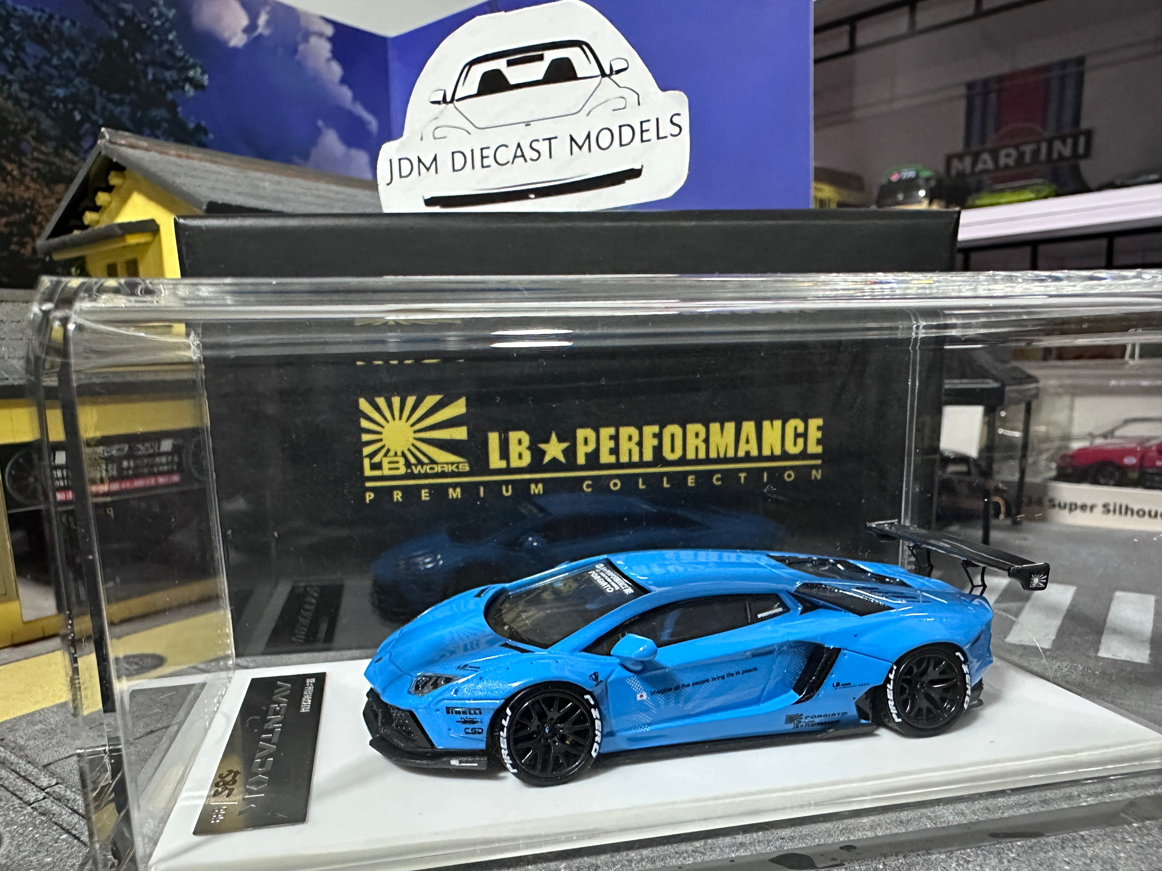 LB PERFORMANCE 1:64 LIBERTY WALK LB-WORKS Aventador LP700 Blue Resin ...
