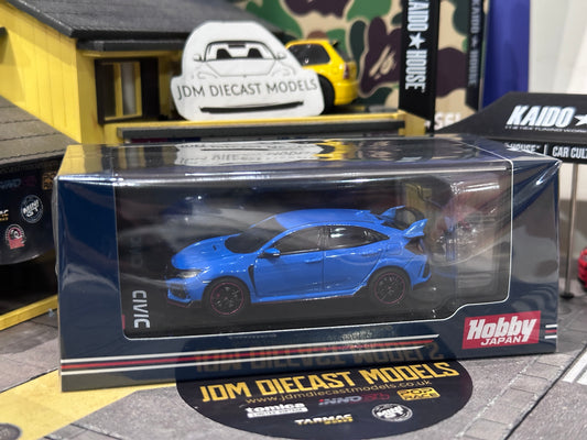 Hobby Japan Honda CIVIC TYPE R FK8 2020 with Engine Display Model Racing Blue HJ642055ABL