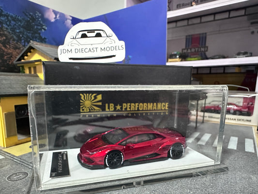 LB PERFORMANCE 1:64 LIBERTY WALK LB-WORKS Huracan LP610 Chrome Red Resin