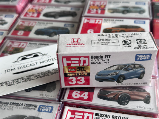 Takara Tomy Tomica No. 33 Honda Fit Blue 50th Anniversary 2020 First Release