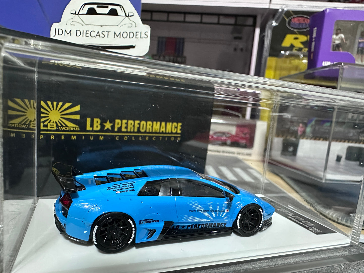 LB PERFORMANCE 1:64 LIBERTY WALK LB-WORKS Murcielago LP670 Baby Blue Resin Rare 012/999pcs