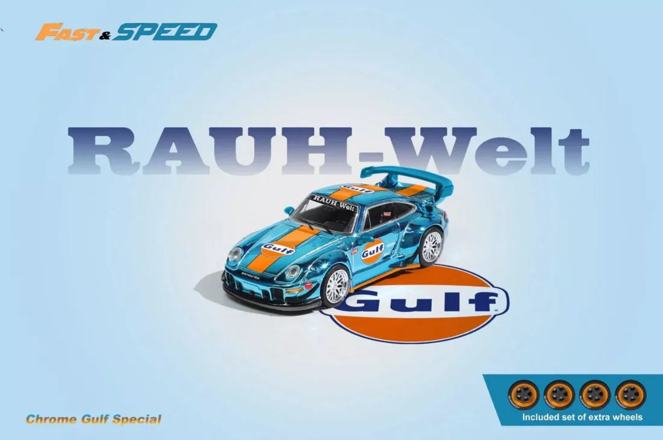 Fast Speed RWB 993 GT Chrome Gulf comes with extra sets of Wheels