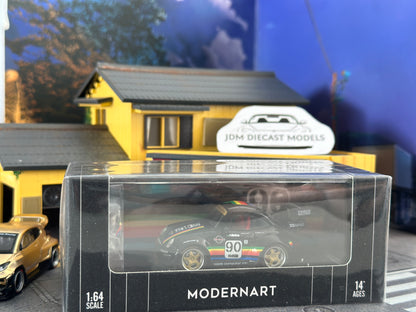 MODERNART BLACK/DECALS DWARFED 993 TURBO RWB APPLE PORSCHE WITH FIGURINE