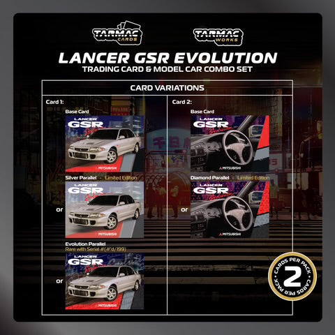 Tarmac Works Mitsubishi Lancer GSR Evolution Silver Special Edition with Tarmac Cards T64G-048-SL