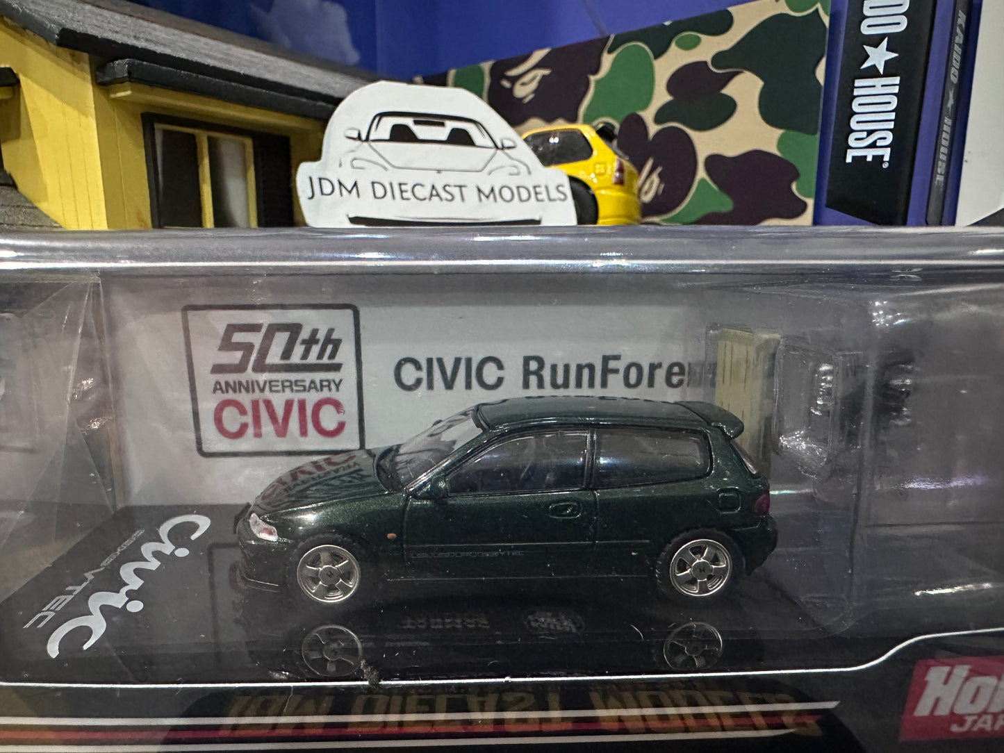 Hobby Japan Honda Civic EG6 SIR-S with Engine Display Model Lausanne Green (P) HJ641017SG