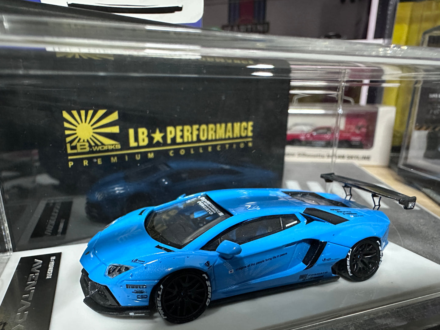 LB PERFORMANCE 1:64 LIBERTY WALK LB-WORKS Aventador LP700 Blue Resin