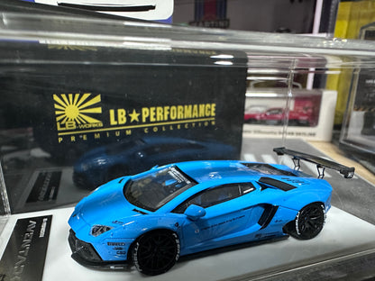 LB PERFORMANCE 1:64 LIBERTY WALK LB-WORKS Aventador LP700 Blue Resin