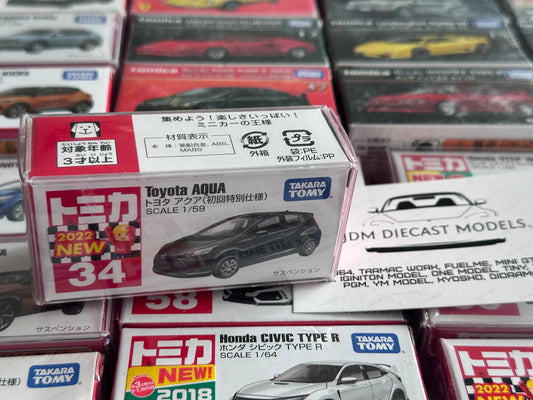 Takara Tomy Tomica No. 34 Toyota AQUA Black Special First Edition 2022 First Release